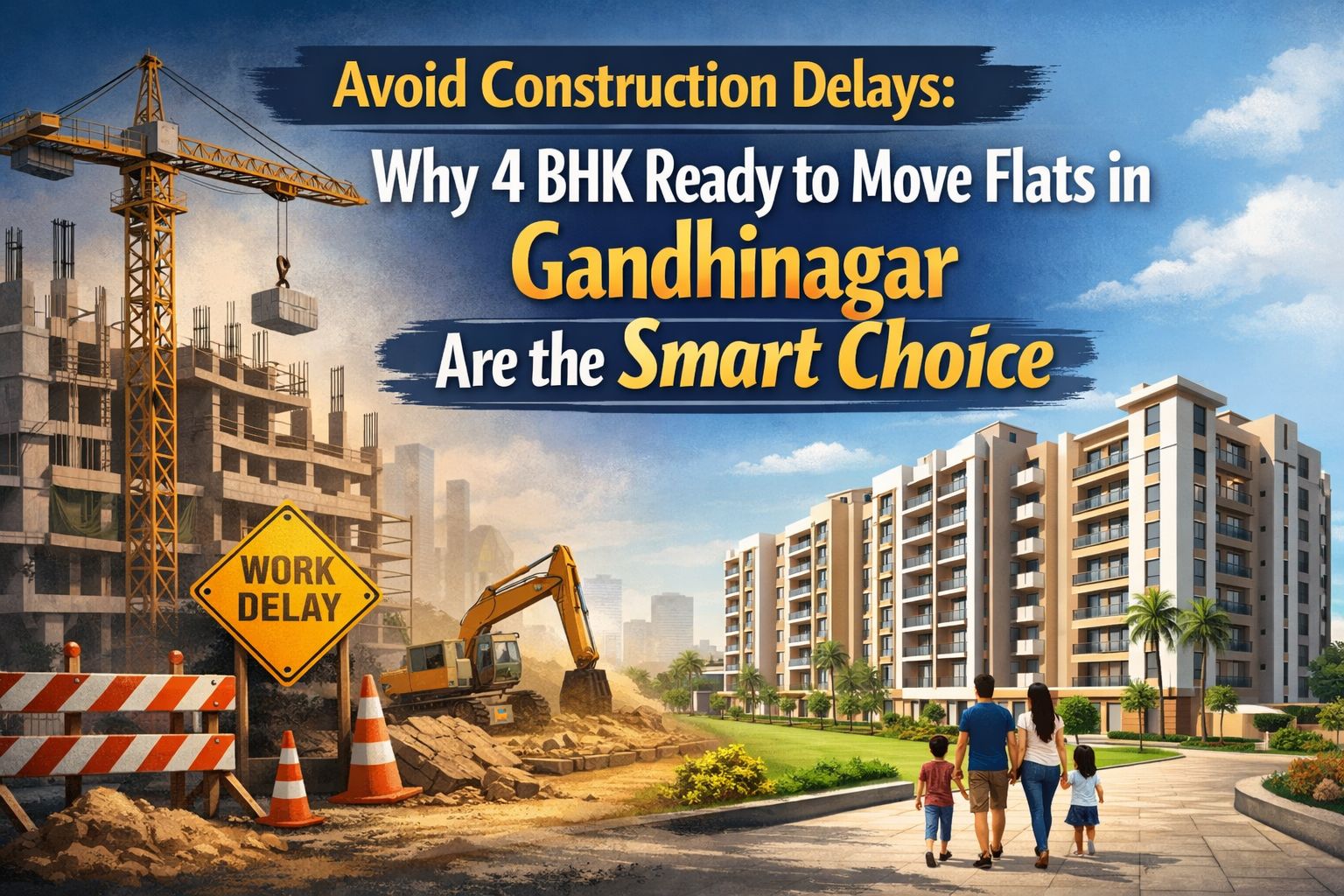Avoid Construction Delays: Why 4 BHK Ready to Move Flats in Gandhinagar Are the Smart Choice