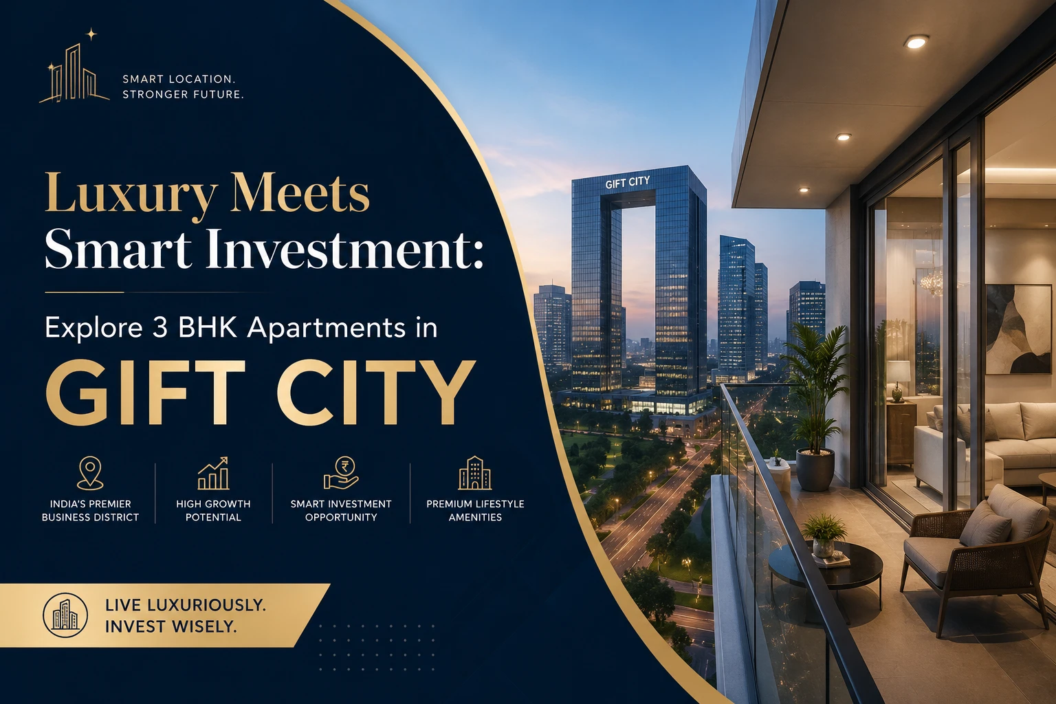 Luxury Meets Smart Investment: Explore 3 BHK Apartments in GIFT City