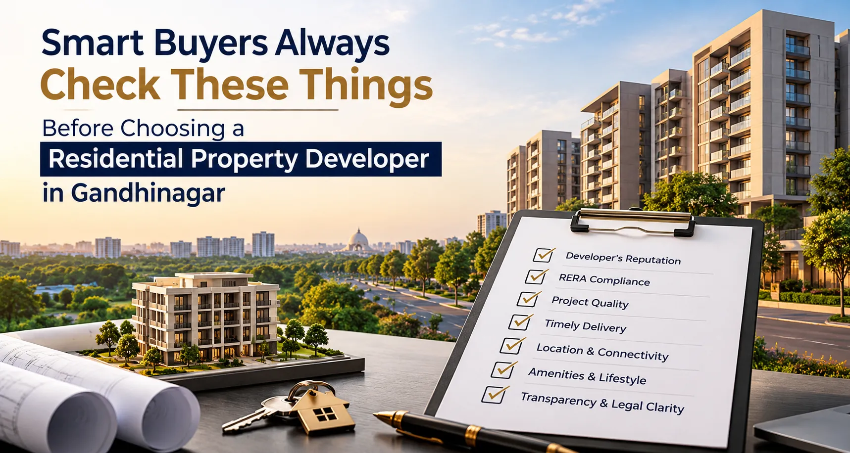 Smart buyers checklist for choosing a residential property developer in Gandhinagar