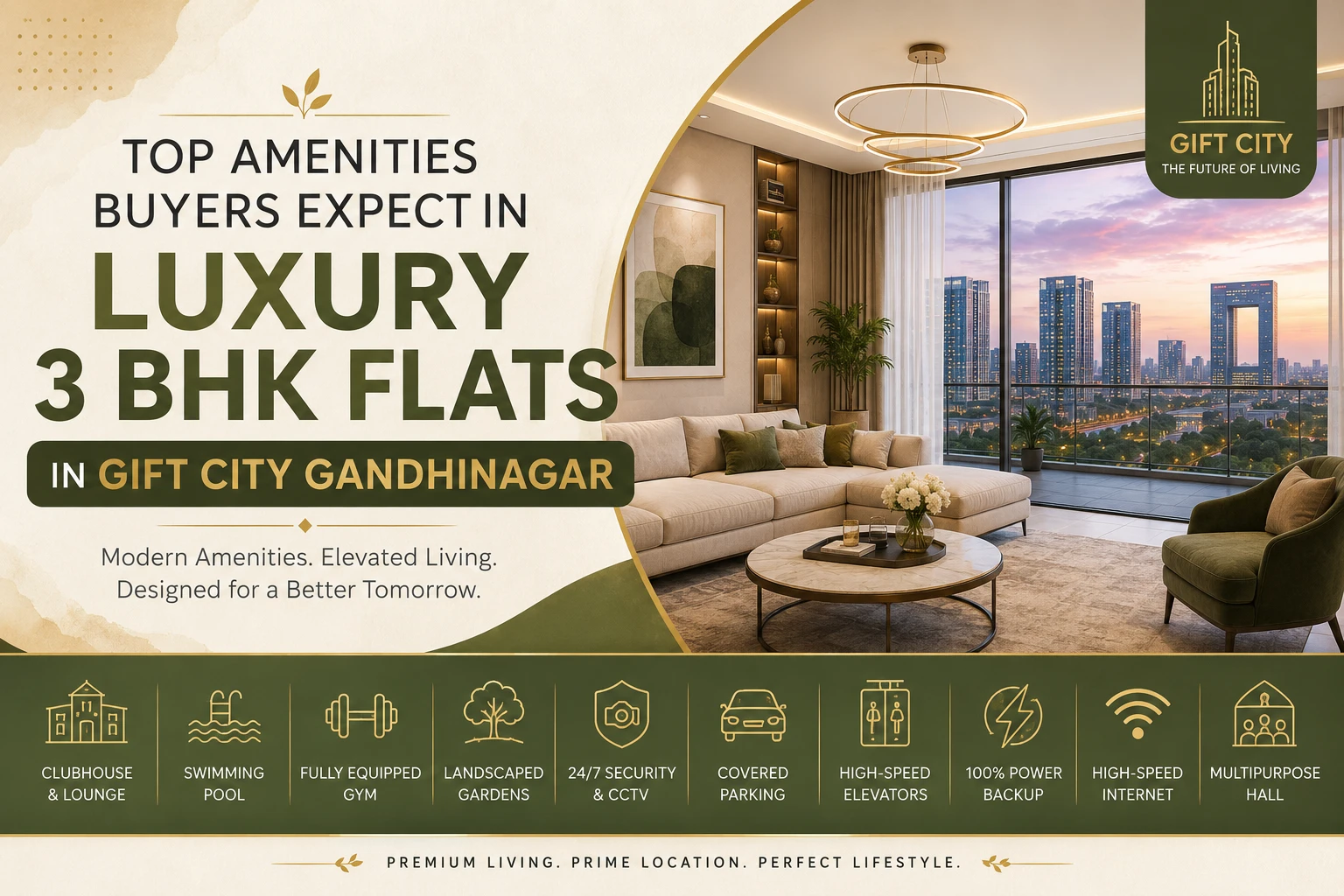 Top Amenities Buyers Expect in Luxury 3 BHK Flats in GIFT City Gandhinagar
