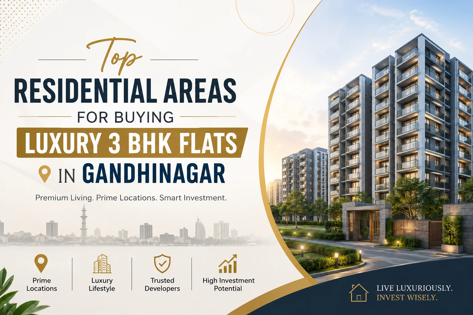 Top Residential Areas for Buying Luxury 3 BHK Flats in Gandhinagar
